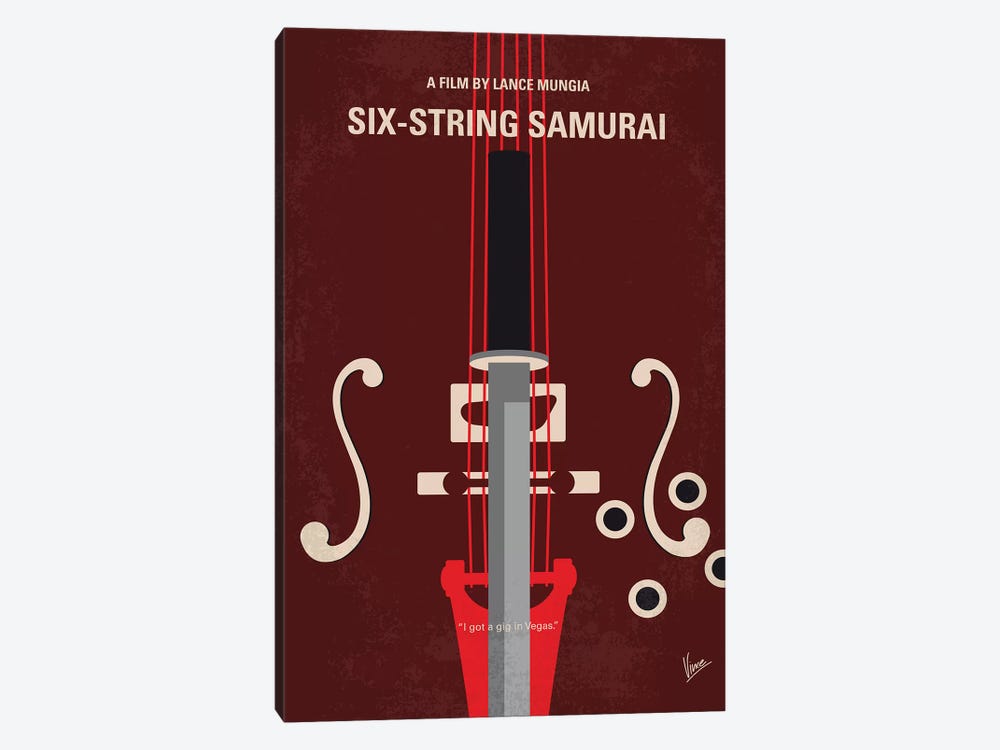 My Six-String Samurai Minimal Movie Poster by Chungkong 1-piece Canvas Artwork
