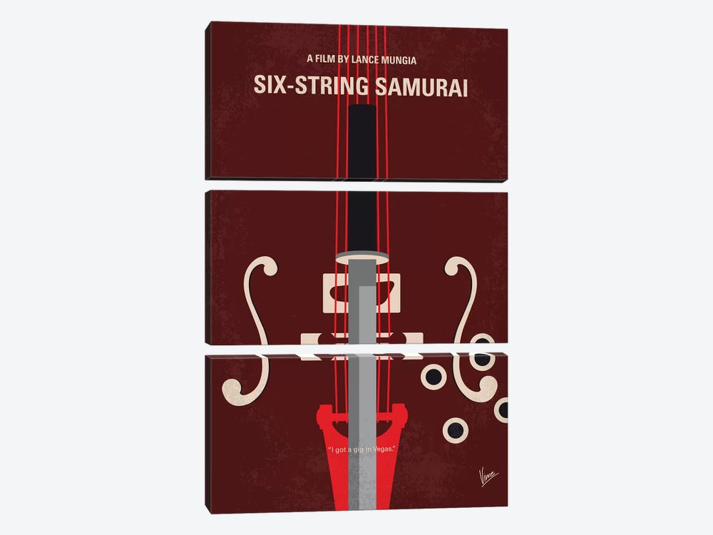 My Six-String Samurai Minimal Movie Poster by Chungkong 3-piece Canvas Wall Art