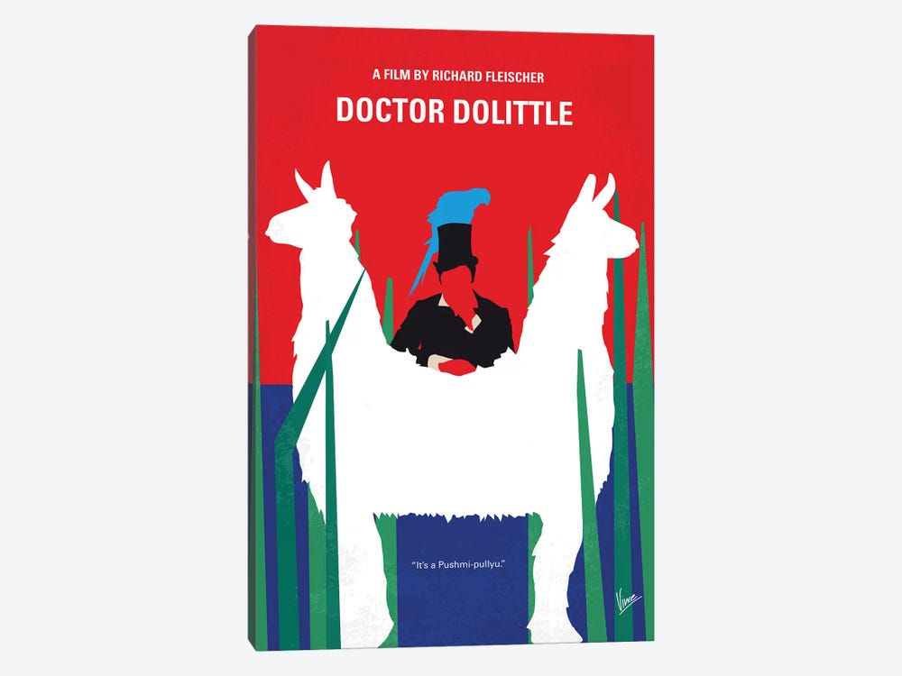 Doctor Dolittle Minimal Movie Poster by Chungkong 1-piece Canvas Art Print