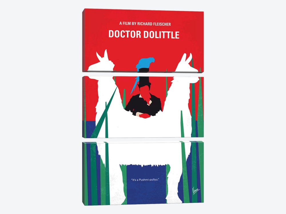 Doctor Dolittle Minimal Movie Poster by Chungkong 3-piece Canvas Art Print