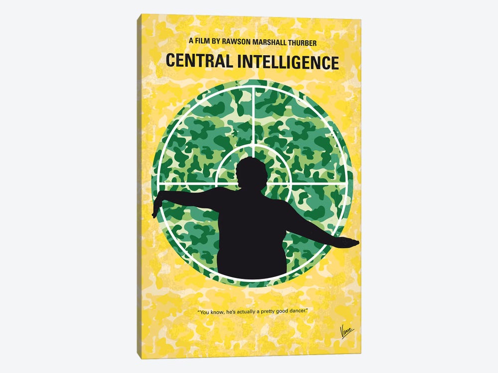 Central Intelligence Minimal Movie Poster by Chungkong 1-piece Canvas Wall Art