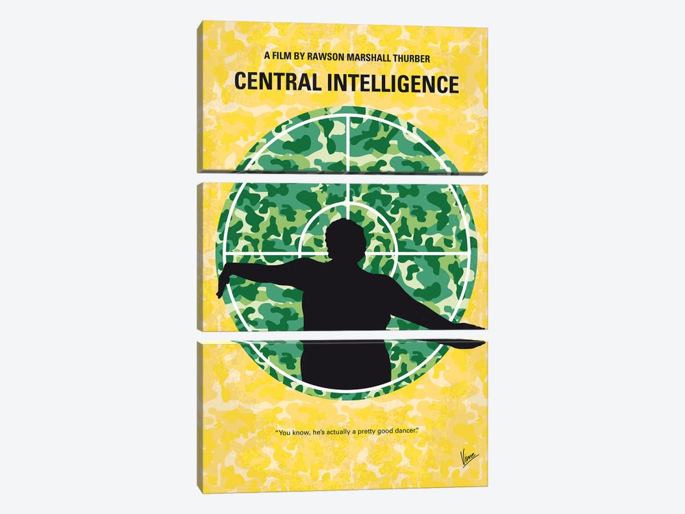 Central Intelligence Minimal Movie Poster by Chungkong 3-piece Canvas Art
