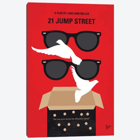 21 Jump Street Minimal Movie Poster Canvas Print #CKG1235} by Chungkong Canvas Wall Art