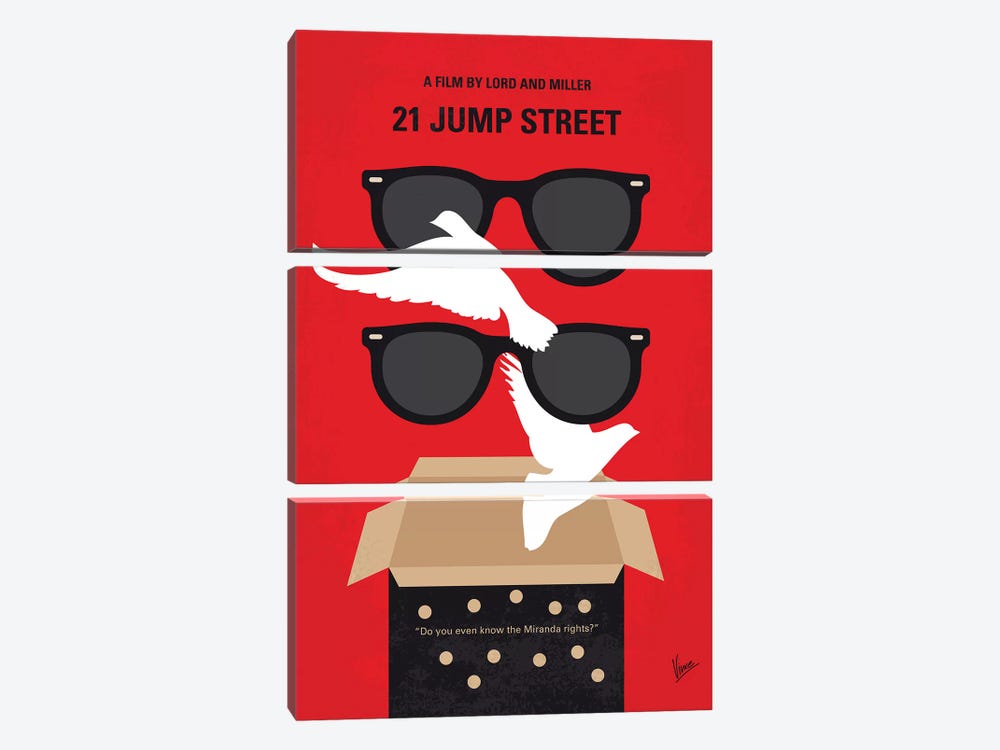 21 Jump Street Minimal Movie Poster by Chungkong 3-piece Canvas Art