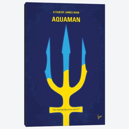 Aquaman Minimal Movie Poster Canvas Print #CKG1236} by Chungkong Canvas Artwork