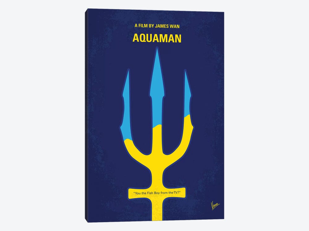 Aquaman Minimal Movie Poster by Chungkong 1-piece Canvas Print