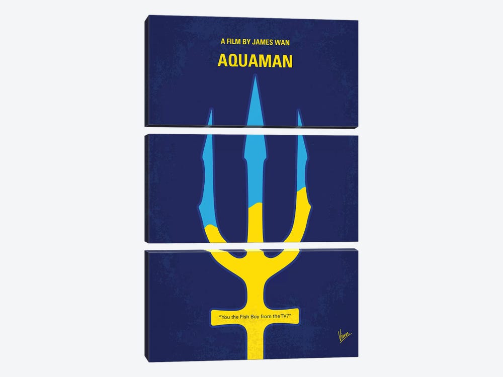 Aquaman Minimal Movie Poster 3-piece Art Print