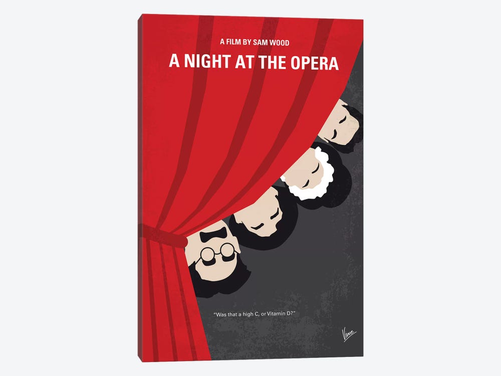 A Night At The Opera Minimal Movie Poster by Chungkong 1-piece Canvas Art