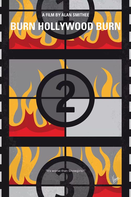 Burn Hollywood Burn Minimal Movie Poster