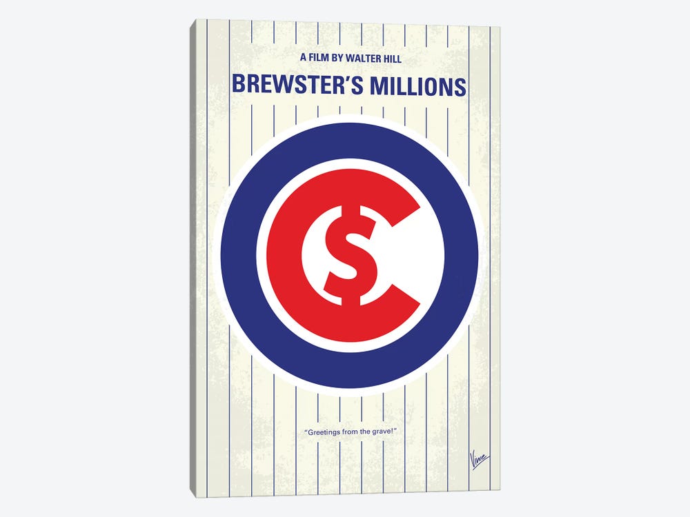 Brewsters Millions Minimal Movie Poster by Chungkong 1-piece Canvas Print
