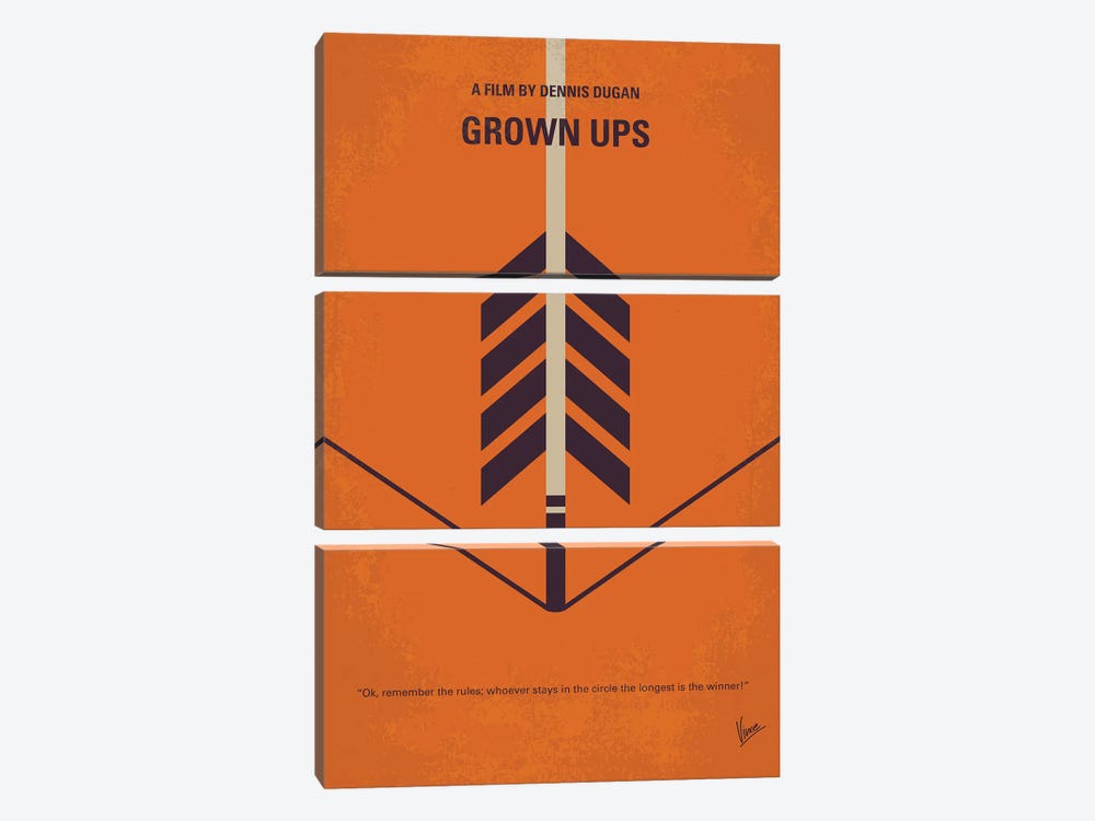 Grow Ups Minimal Movie Poster by Chungkong 3-piece Canvas Art Print