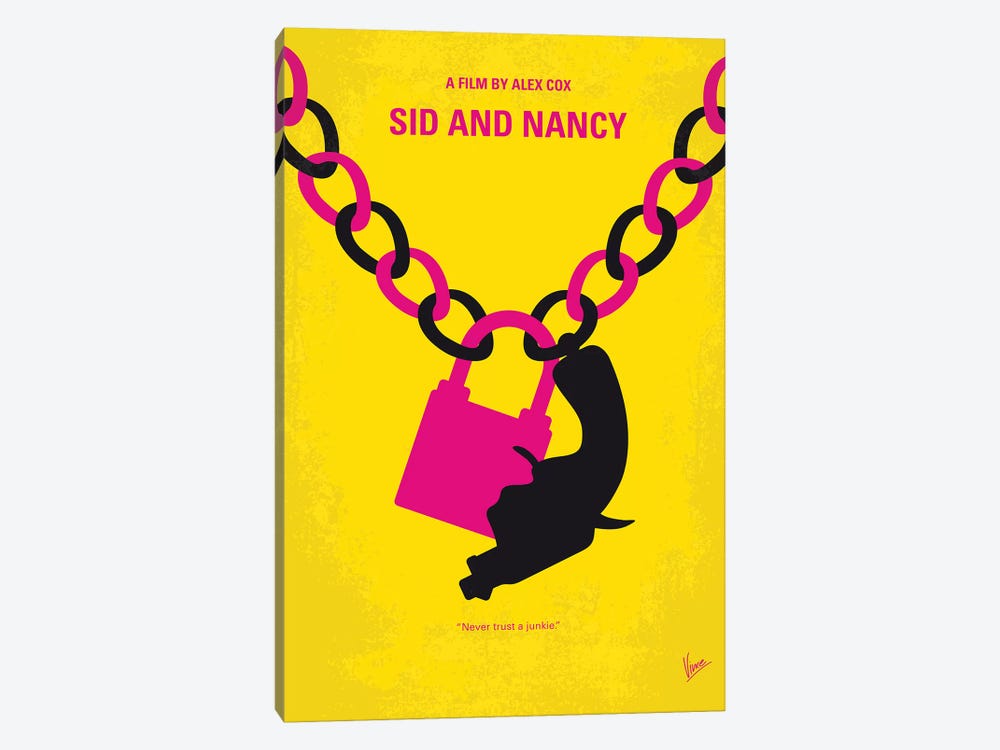 Sid And Nancy Minimal Movie Poster by Chungkong 1-piece Canvas Art Print