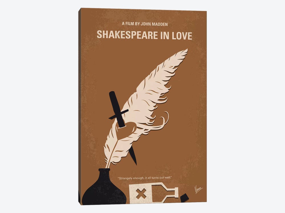 Shakespeare In Love Minimal Movie Poster by Chungkong 1-piece Canvas Art
