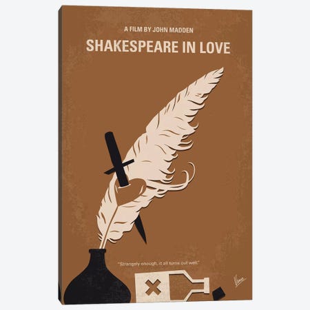 Shakespeare In Love Minimal Movie Poster Canvas Print #CKG1255} by Chungkong Canvas Wall Art