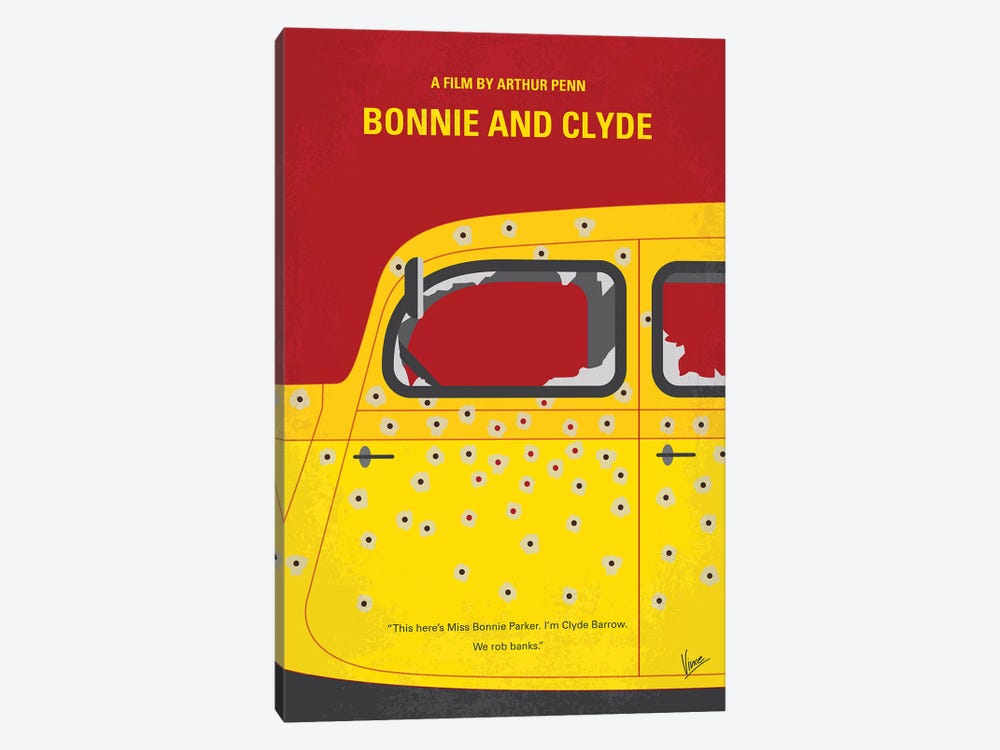 Bonnie And Clyde Minimal Movie Poster by Chungkong 1-piece Canvas Print