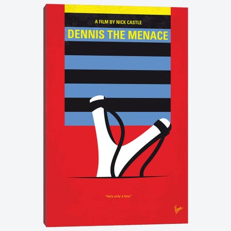 Dennis The Menace Minimal Movie Poster Canvas Print #CKG1257} by Chungkong Canvas Artwork