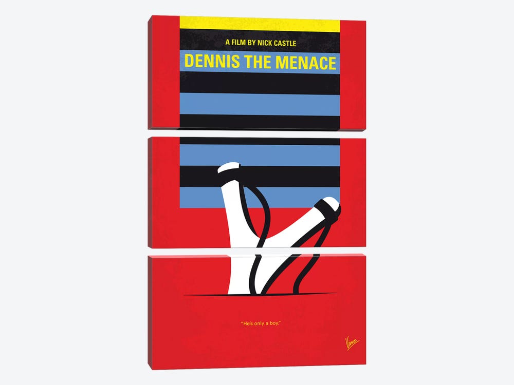 Dennis The Menace Minimal Movie Poster by Chungkong 3-piece Canvas Artwork