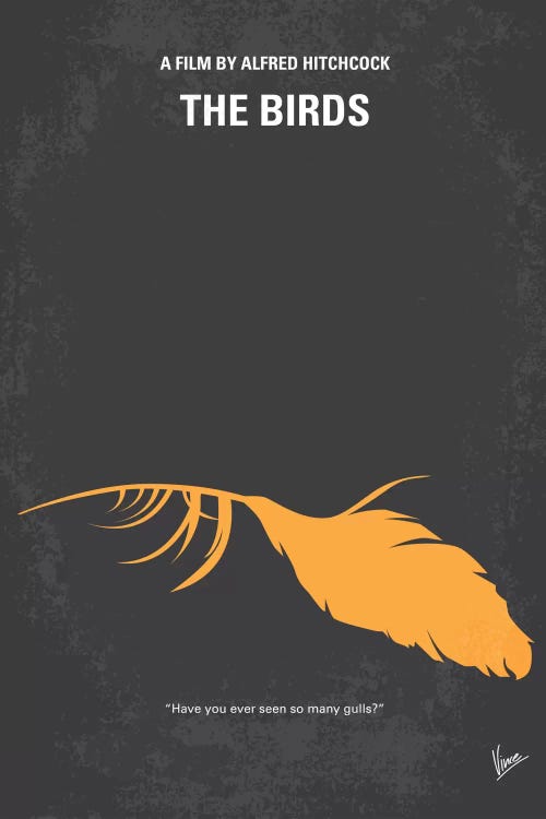 Birds Minimal Movie Poster by Chungkong wall art