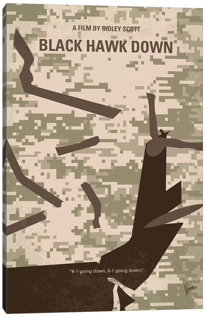 Black Hawk Down Minimal Movie Poster Canvas Art Print