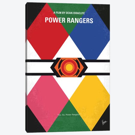 Power Rangers Minimal Movie Poster Canvas Print #CKG1261} by Chungkong Canvas Artwork