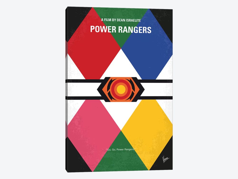 Power Rangers Minimal Movie Poster by Chungkong 1-piece Canvas Art Print