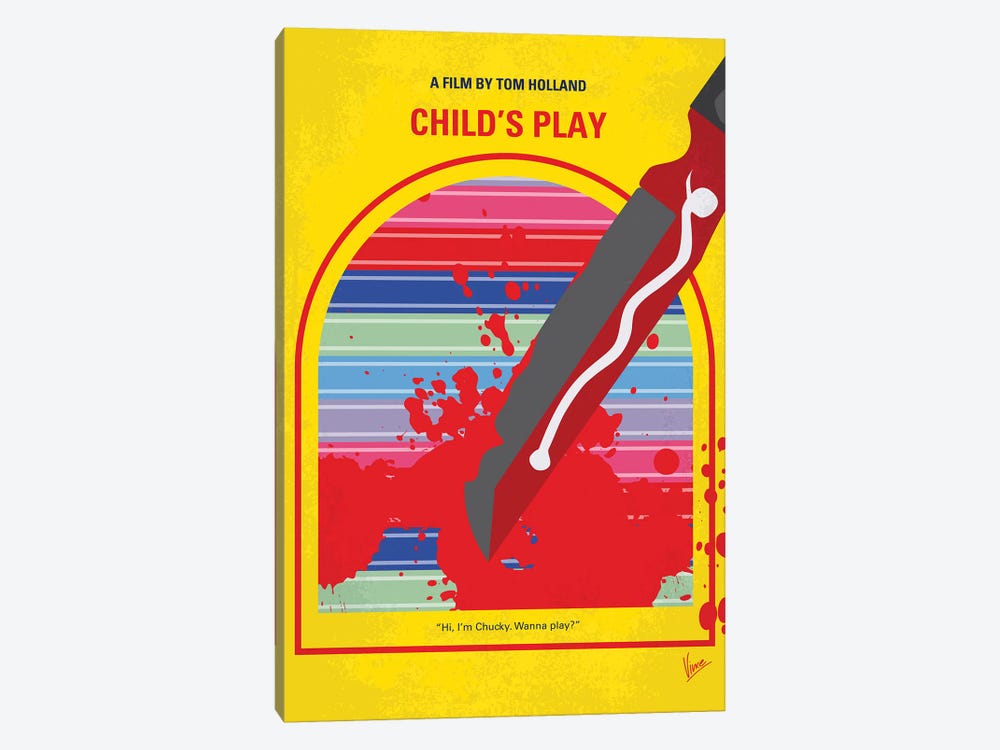 Childs Play Minimal Movie Poster by Chungkong 1-piece Canvas Print