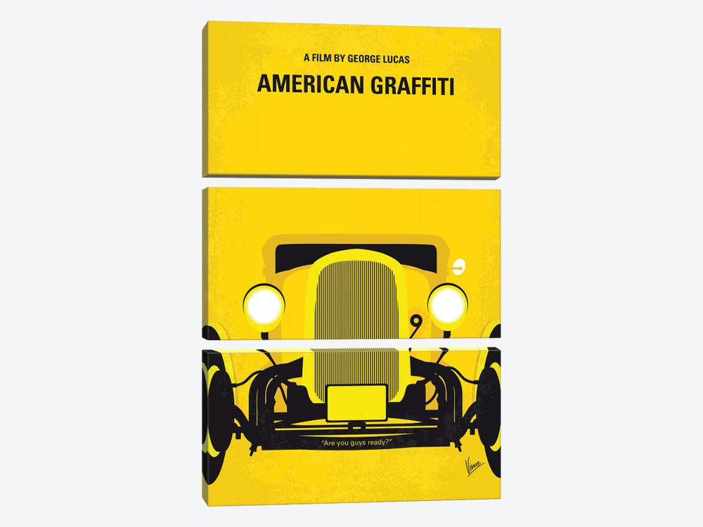 American Graffiti Minimal Movie Poster 3-piece Canvas Print