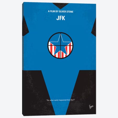 JFK Minimal Movie Poster Canvas Print #CKG126} by Chungkong Canvas Art Print