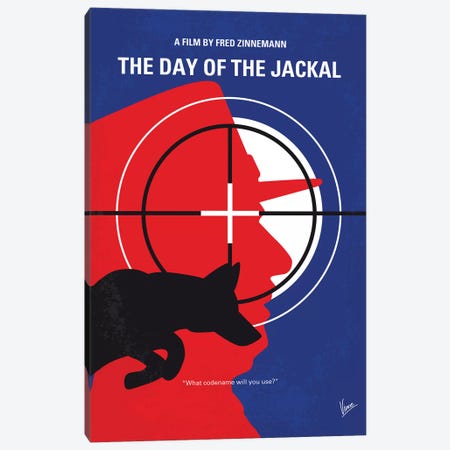 The Day Of The Jackal Minimal Movie Poster Canvas Print #CKG1271} by Chungkong Canvas Print