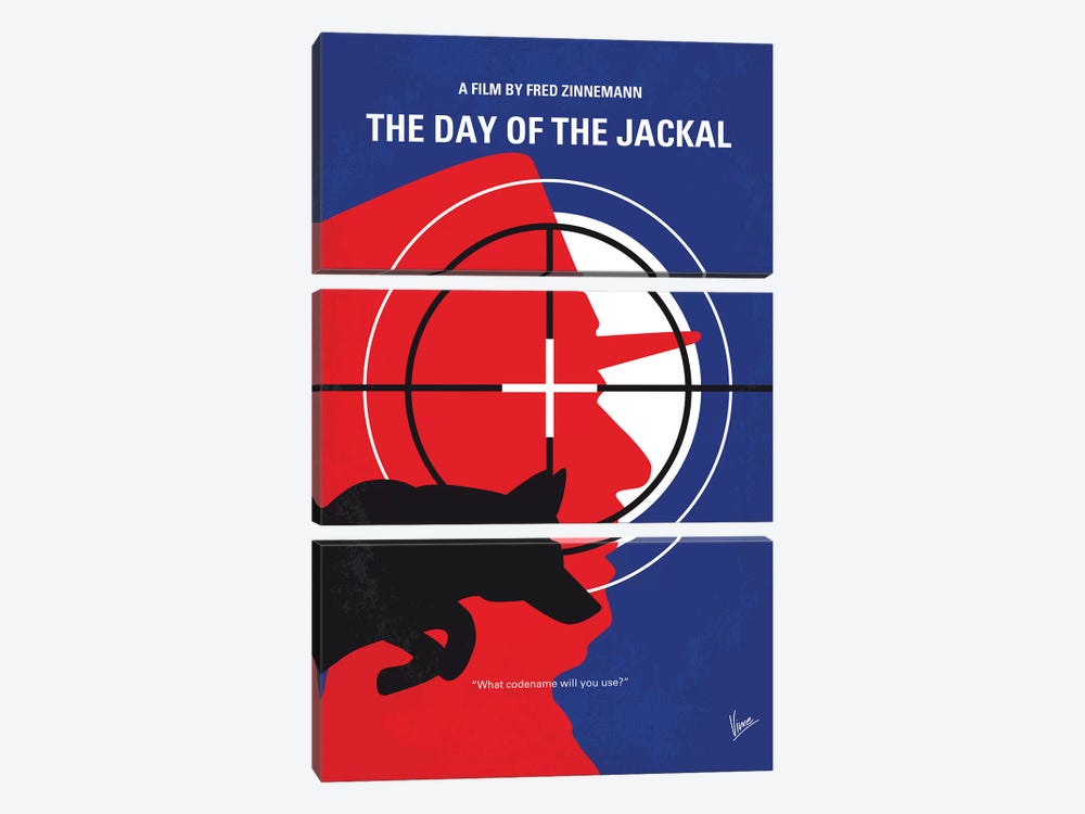 The Day Of The Jackal Minimal Movie Poster by Chungkong 3-piece Canvas Art