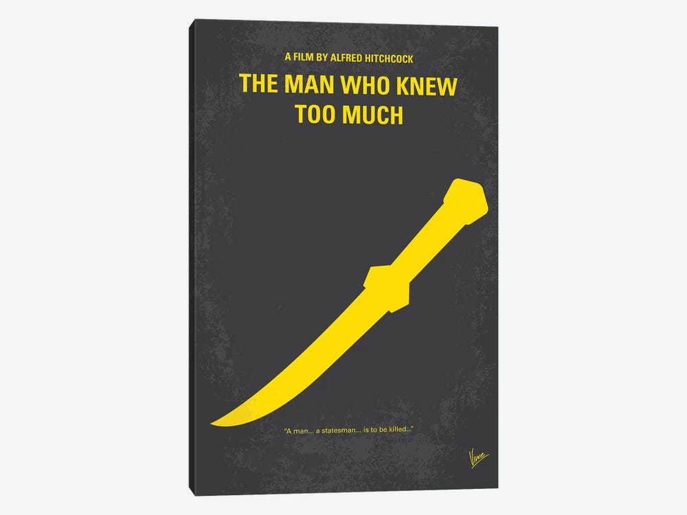 The Man Who Knew Too Much Minimal Movie Poster by Chungkong 1-piece Canvas Print