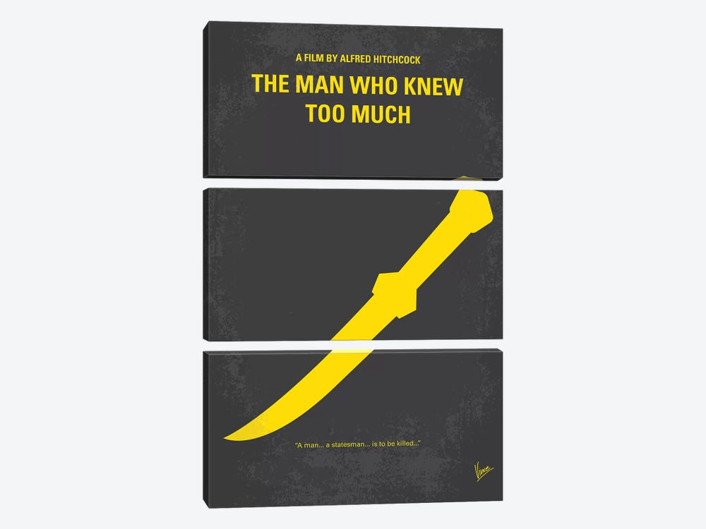 The Man Who Knew Too Much Minimal Movie Poster by Chungkong 3-piece Canvas Art Print