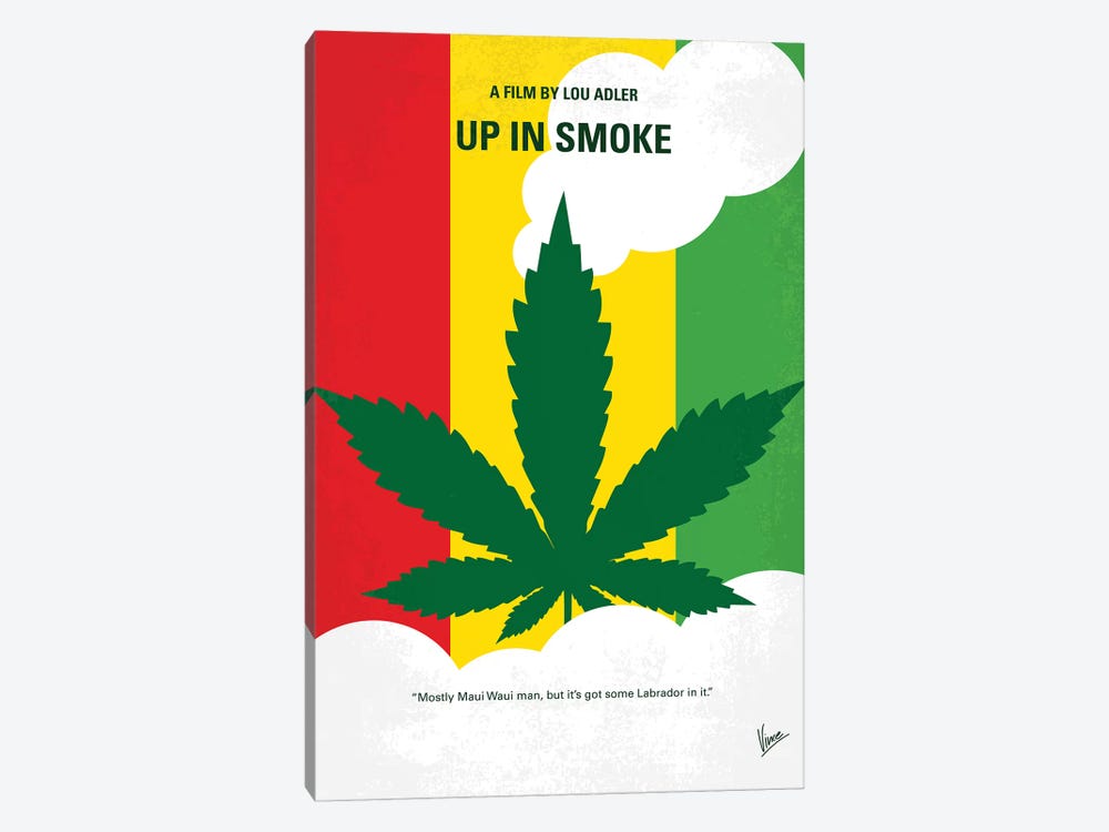 Up In Smoke Minimal Movie Poster by Chungkong 1-piece Canvas Art