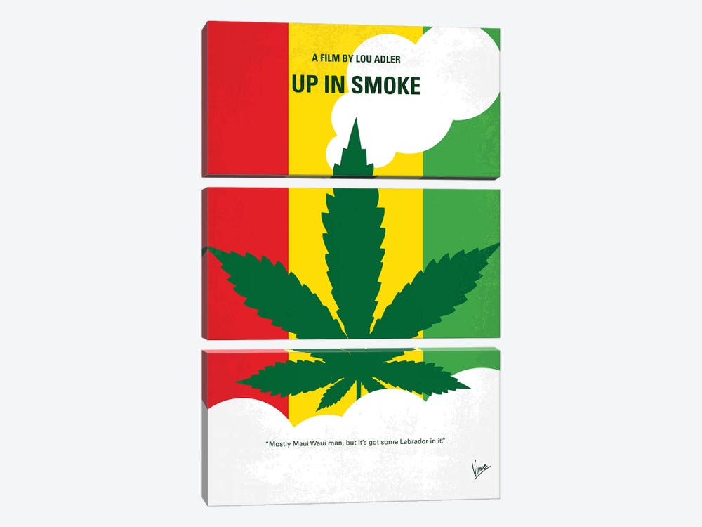 Up In Smoke Minimal Movie Poster by Chungkong 3-piece Canvas Wall Art