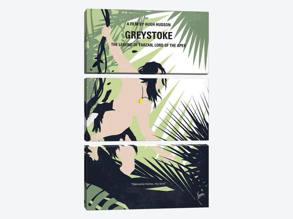 Greystoke Minimal Movie Poster by Chungkong 3-piece Canvas Art Print