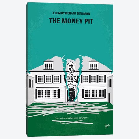 The Money Pit Minimal Movie Poster Canvas Print #CKG1275} by Chungkong Canvas Art