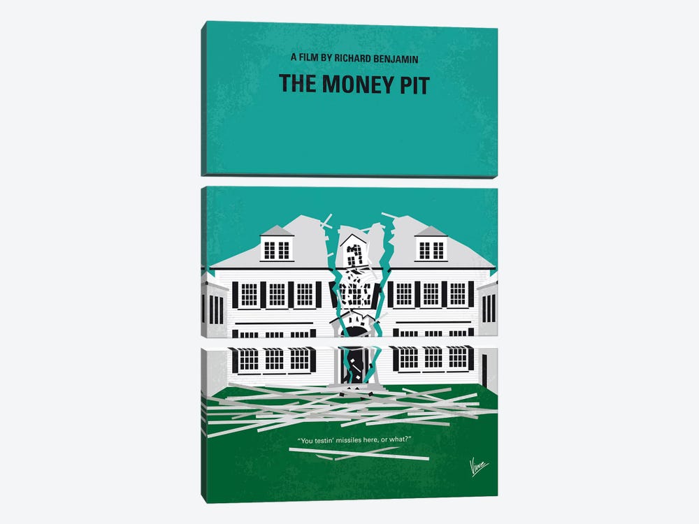 The Money Pit Minimal Movie Poster by Chungkong 3-piece Canvas Artwork