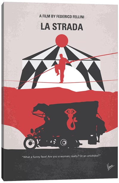 La Strada Minimal Movie Poster Canvas Art Print