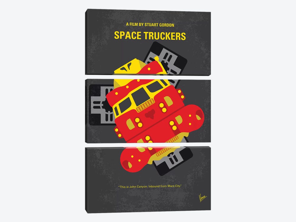 Space Truckers Minimal Movie Poster by Chungkong 3-piece Canvas Art Print