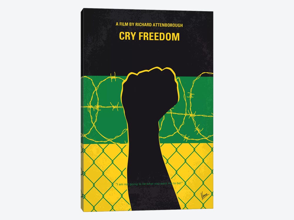 Cry Freedom Minimal Movie Poster by Chungkong 1-piece Canvas Artwork