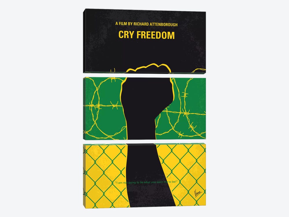 Cry Freedom Minimal Movie Poster by Chungkong 3-piece Canvas Artwork