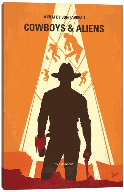 Cowboys And Aliens Minimal Movie Poster Canvas Art Print