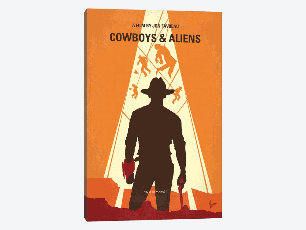 Cowboys And Aliens Minimal Movie Poster by Chungkong 1-piece Canvas Print