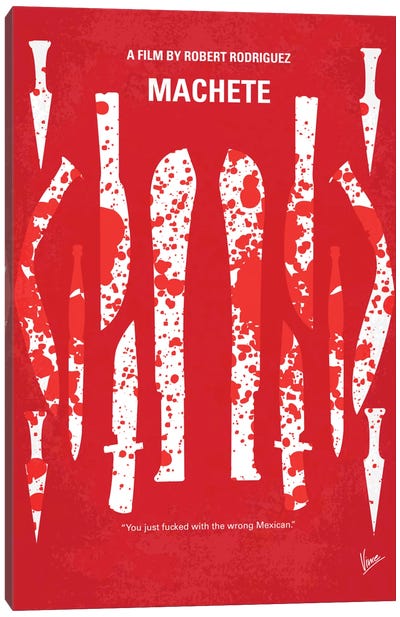 Machete Minimal Movie Poster Canvas Art Print - Thriller Movie Art