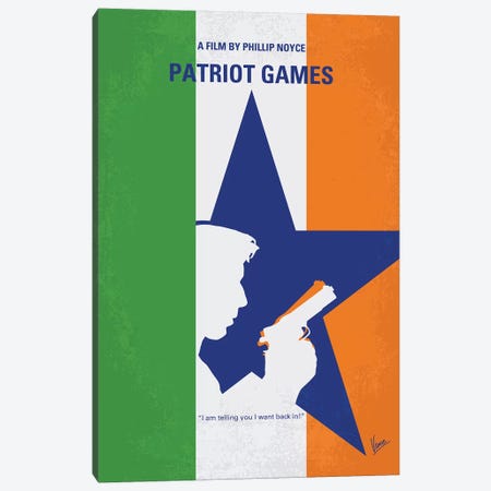 Patriot Games Minimal Movie Poster Canvas Print #CKG1292} by Chungkong Canvas Art Print