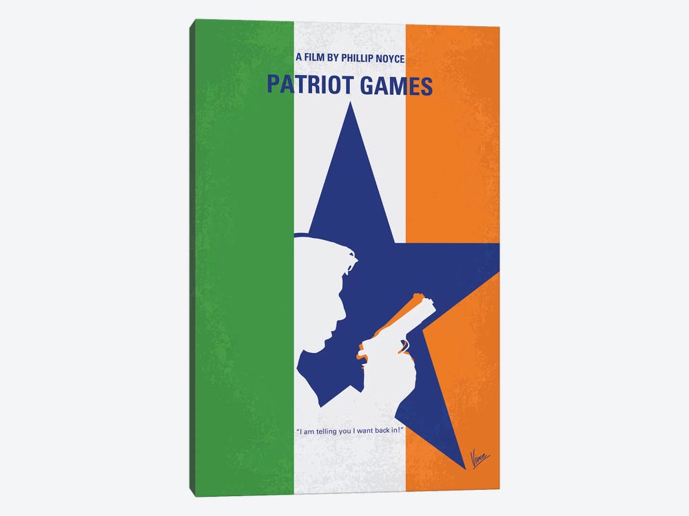 Patriot Games Minimal Movie Poster by Chungkong 1-piece Canvas Art Print