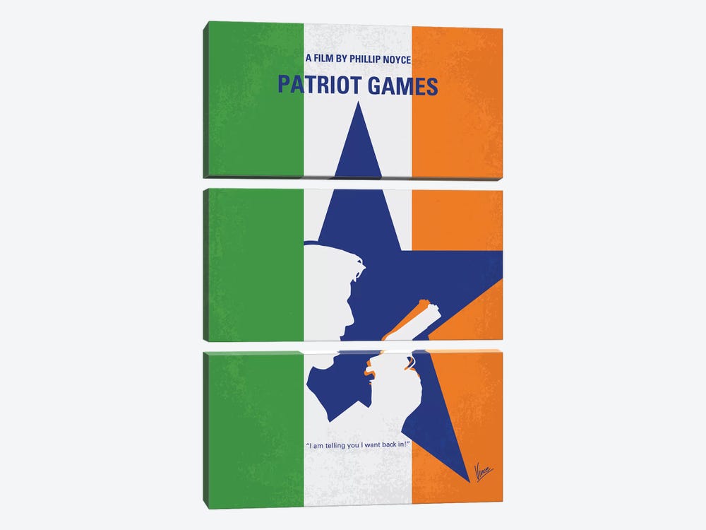 Patriot Games Minimal Movie Poster by Chungkong 3-piece Canvas Art Print
