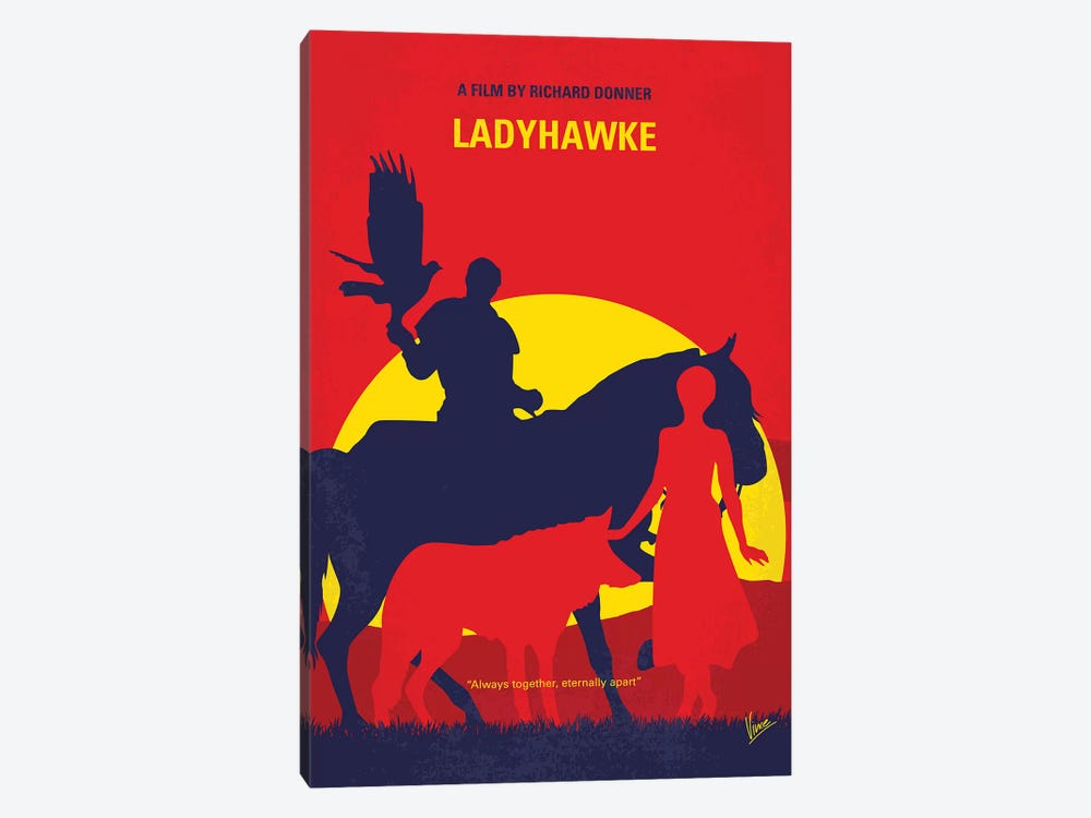 Ladyhawke Minimal Movie Poster by Chungkong 1-piece Canvas Print