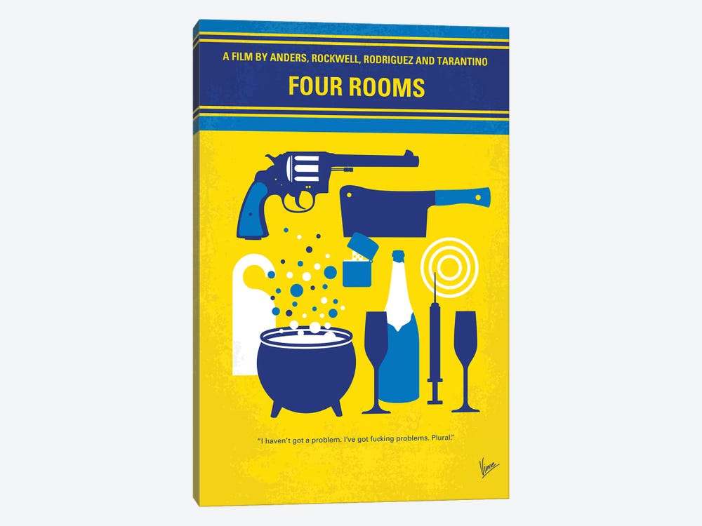 Four Rooms Minimal Movie Poster by Chungkong 1-piece Canvas Art Print