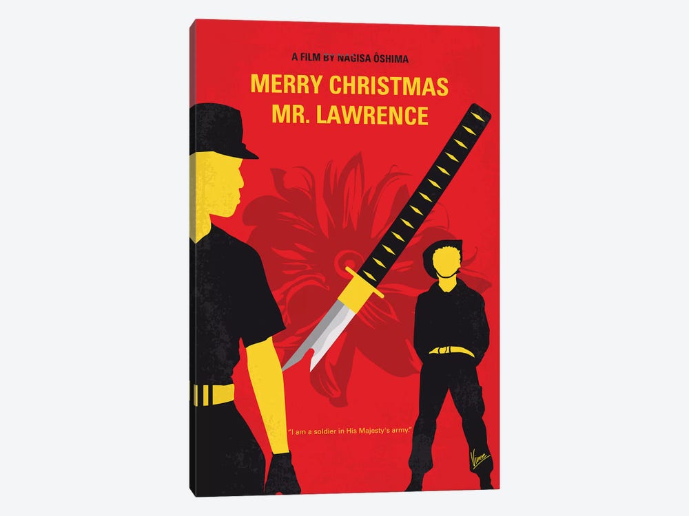 Merry Christmas Mr Lawrence Minimal Movie Poster by Chungkong 1-piece Canvas Wall Art